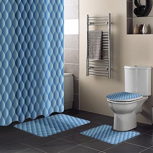 ZOE GARDEN Gradient Blue Bathroom Set 72x72-inch Showers More