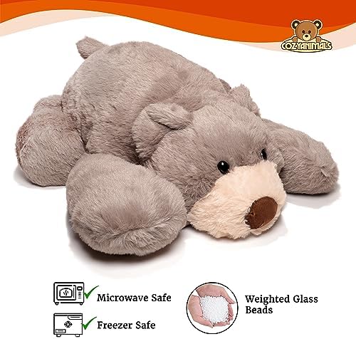 COZY Animal Bear - Microwaveable Plush Stuffed Toy for Adults Teens Kids