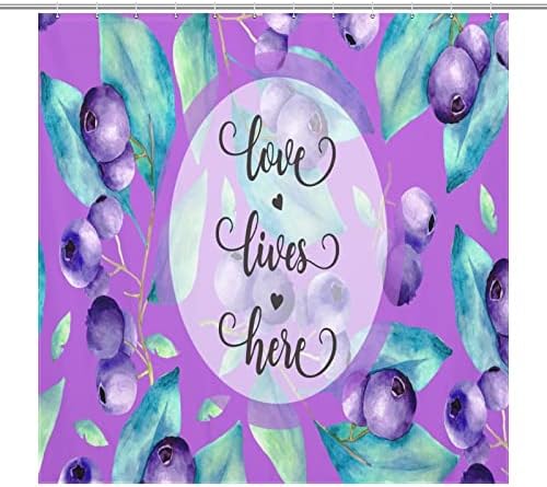 Sweet Natural Food Shower Curtain with 12 Hooks