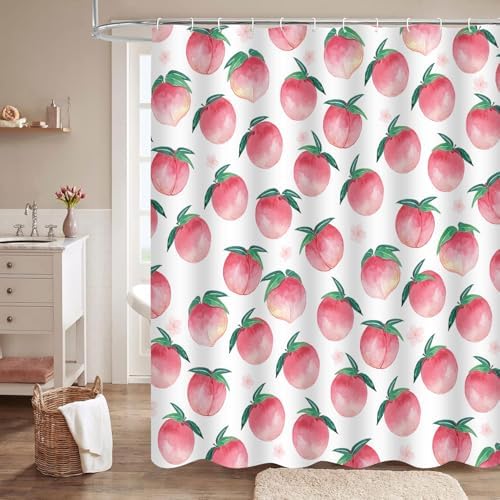 Cute Peachy shower curtains for bathroom decor