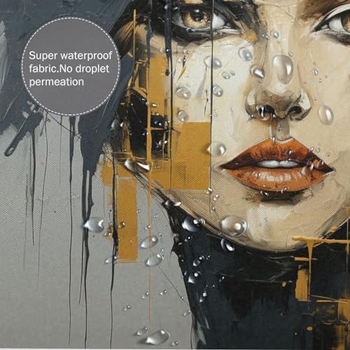 Unique Face Oil Painting Shower Curtain Set