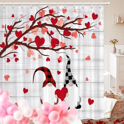 JAWO Valentines Day Shower Curtain