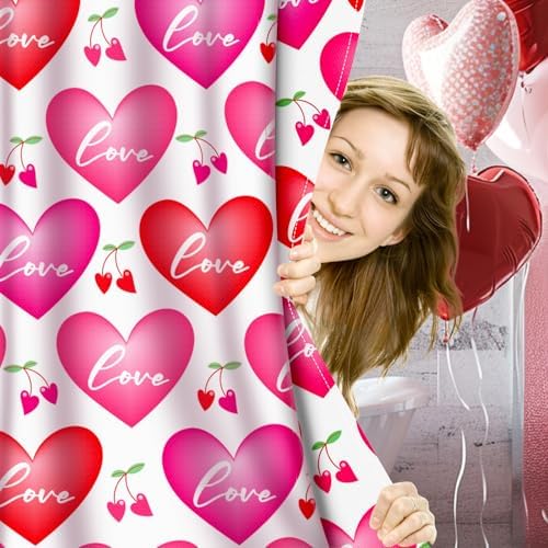 Nidoul Valentines Day Shower Curtain Set 72x72 Inch