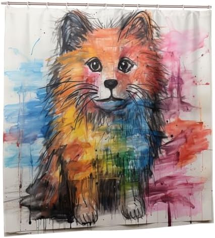Cute Dog Shower Curtain Set