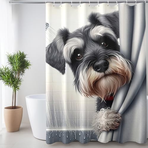 Cute Dog Kids Shower Curtain Set Perfect for Kids Bathrooms