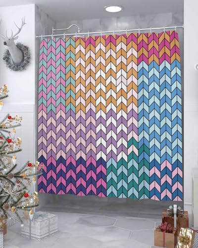 Moroccan geometric shower curtain set with 12 hooks waterproof bath curtain design