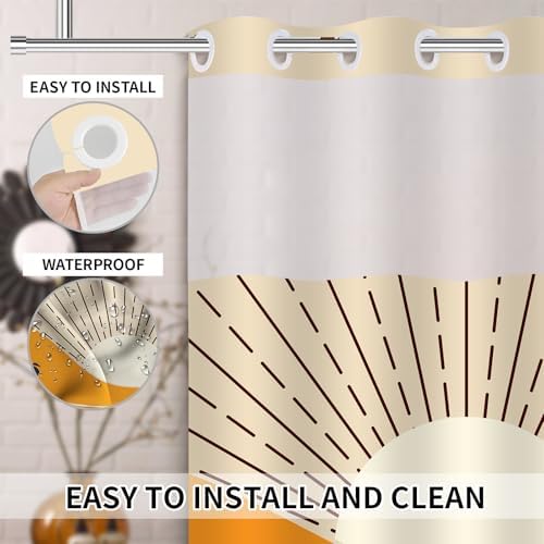 Sleek Yellow Boho Shower Curtain Perfect for Any Decor