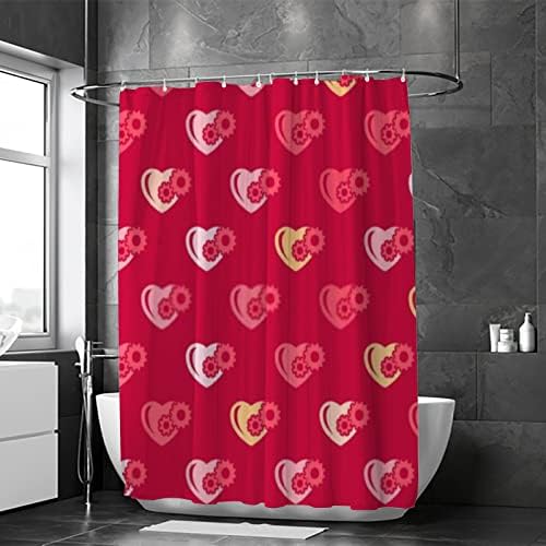Durable 60x72 inch shower curtain 12 hooks Valentines Day