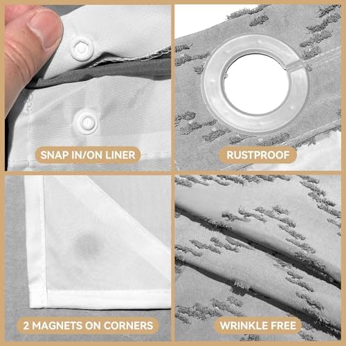 Aikku Small Stall Shower Curtain Set Eco-Friendly Durable for Home Travel