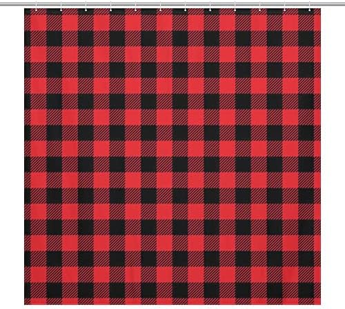 Buffalo Plaid Design Print 12 Hooks Included Washable
