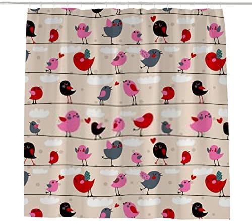 ZHIMI Cute Bird Shower Curtain Waterproof Washable 60x72in