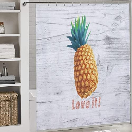 Fruit Pineapple Shower Curtain Liner with 12 Hooks 1
