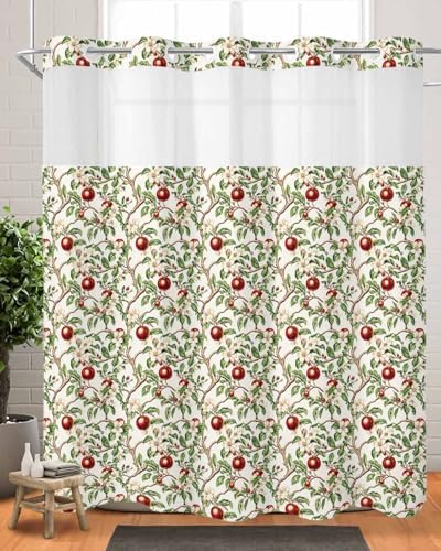 Stylish No Hook Shower Curtains with Snap-in Liner for Home Kitchen