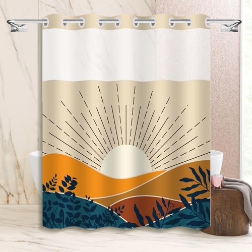 Sleek Yellow Boho Shower Curtain Perfect for Any Decor