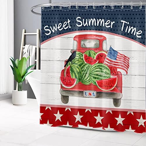ECOTOB USA American Flag Independence Shower Curtain