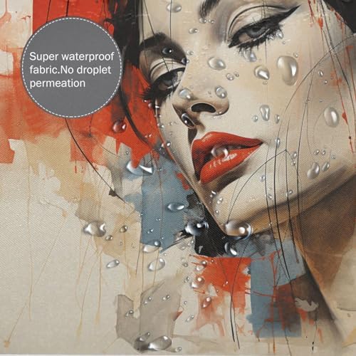 DAOWANGZUO Black Hair Girl Boho 72x72 Shower Curtain Set for Bathroom