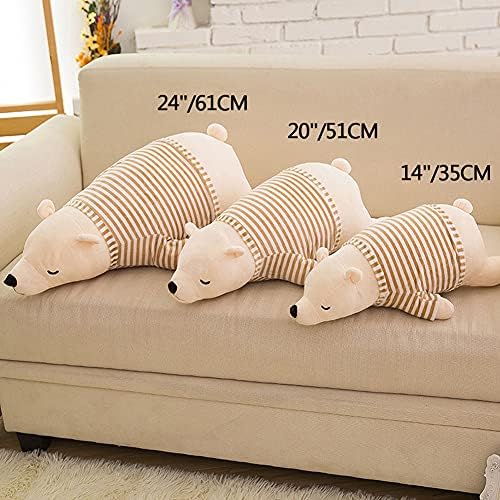 White 14-inch Stuffed Polar Bear Sleepy Plush Toy for Kids Adults