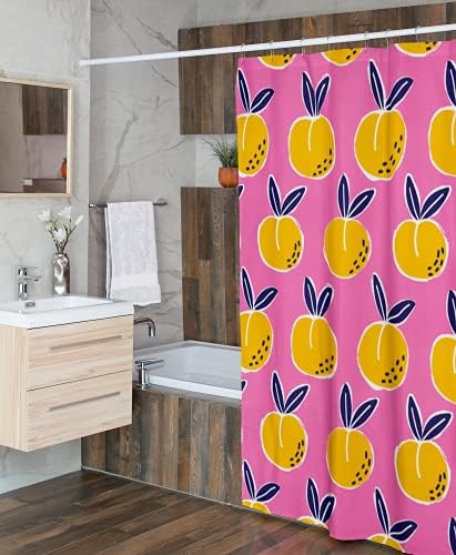 Pink Peach Shower Curtain Set - Vibrant Stylish Bathroom Decor