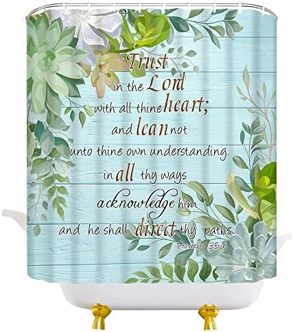 TINSHNN Inspired Quote Green Leafy Succulents Spring Positivity Relaxation in Your Bathroom