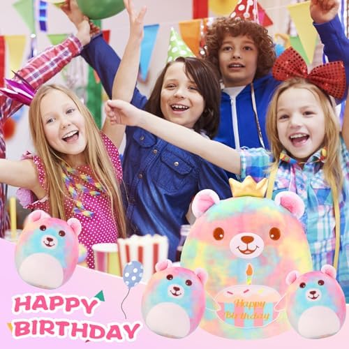 Safeolianha Birthday Bear Plush Pillow