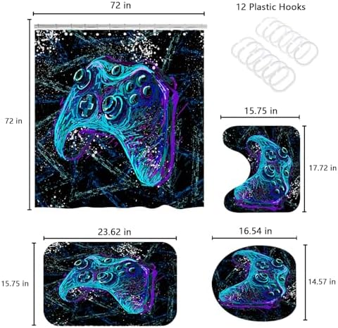 Neon Gaming Shower Curtain
