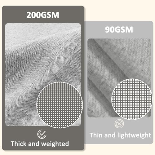 BOODII Premium Linen Shower Curtain with Mesh Top Rustic Style