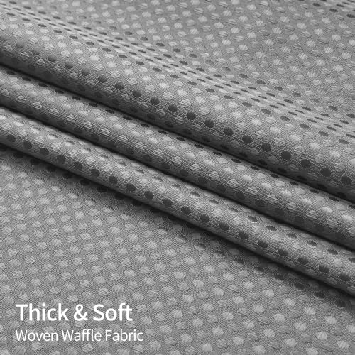 MitoVilla Grey Waffle Shower Curtain Set Luxury Heavy Duty for Relaxation