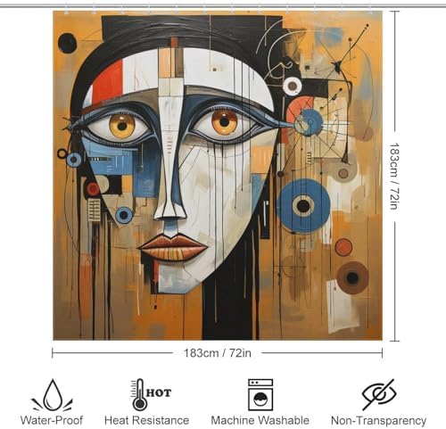 Female Face Shower curtain Set
