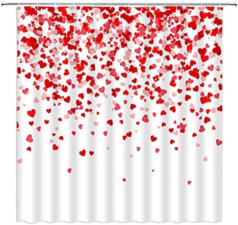 Romantic shower curtain Valentines Day design