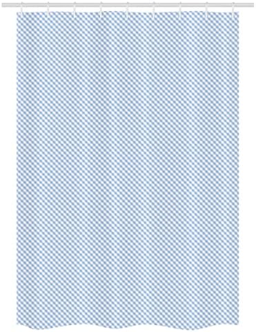 Lunarable Gingham Check Bath Stall Curtain