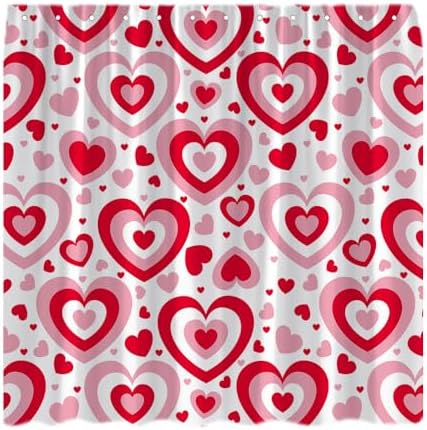 Valentines Day Pink Heart Shower Curtain