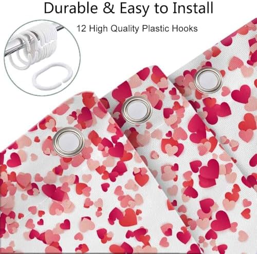 Valentine Red Heart Shower Curtain