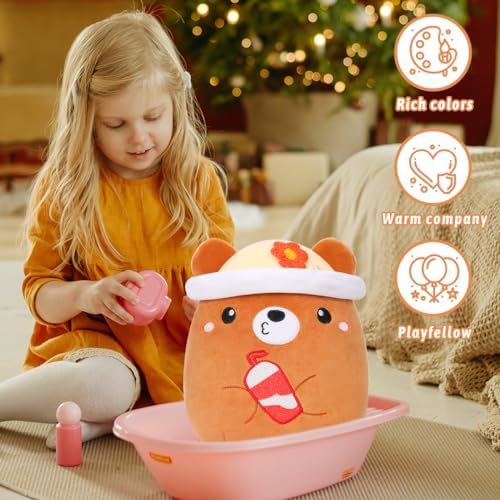 AIXINI Cute Brown Bear Plush Pillow 8 Inch Stuffed Animal Toy