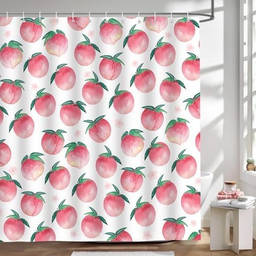 Cute Peachy shower curtains for bathroom decor