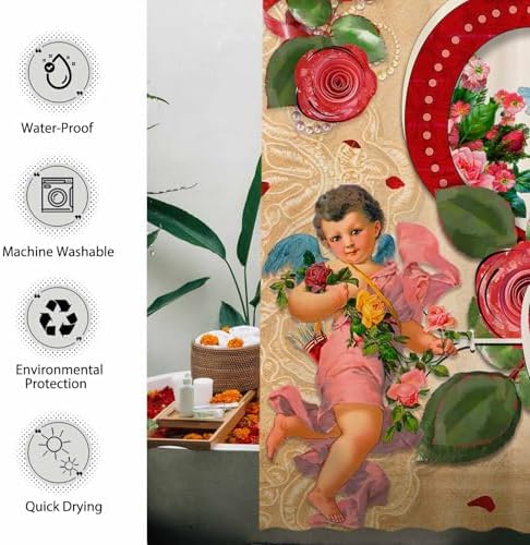 72x72 inches Vintage Heart Shower Curtain