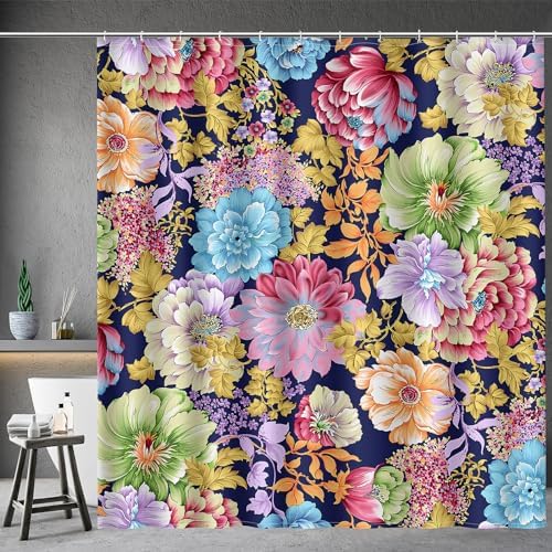 Chic Boho Floral Shower Curtain