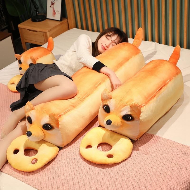 196 Inch Bread Plush Toy and Dog Plush Toy Funny Stuffed Animal Pillow