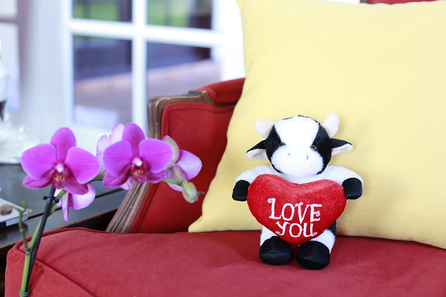 Plushland Red Heart Elephant Stuffed Animal - 8 Inches