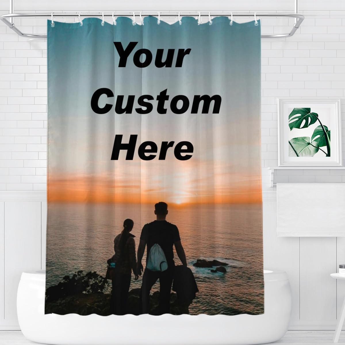 Custom Bath Experience Personalized Shower Curtain Set Durable Waterproof