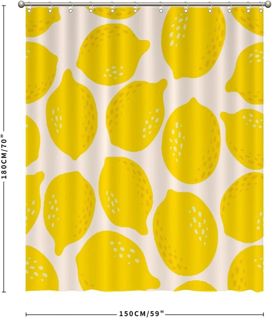 Funny Fruit Bath curtain set 59x71 - Lemon fruit design