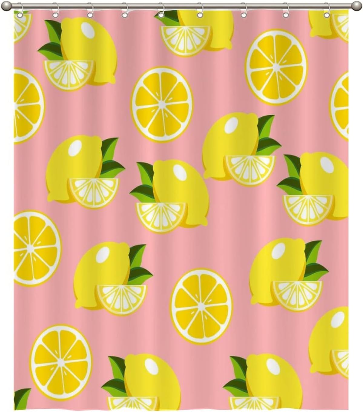 Natural Bath Curtains 59 x 71 Lemon Fruit Abstract