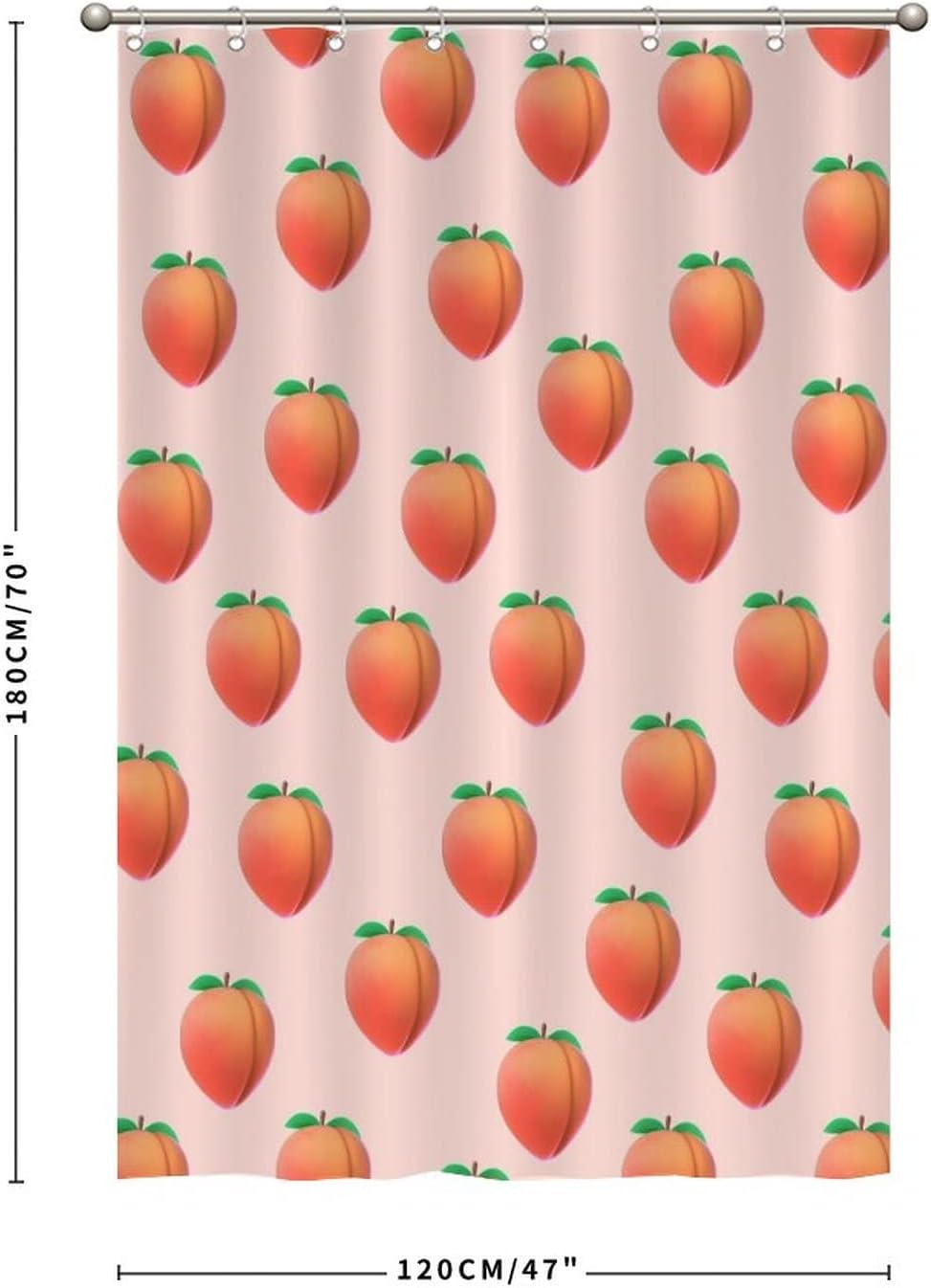 UTF4C Fruit Pattern Shower Curtain Liner