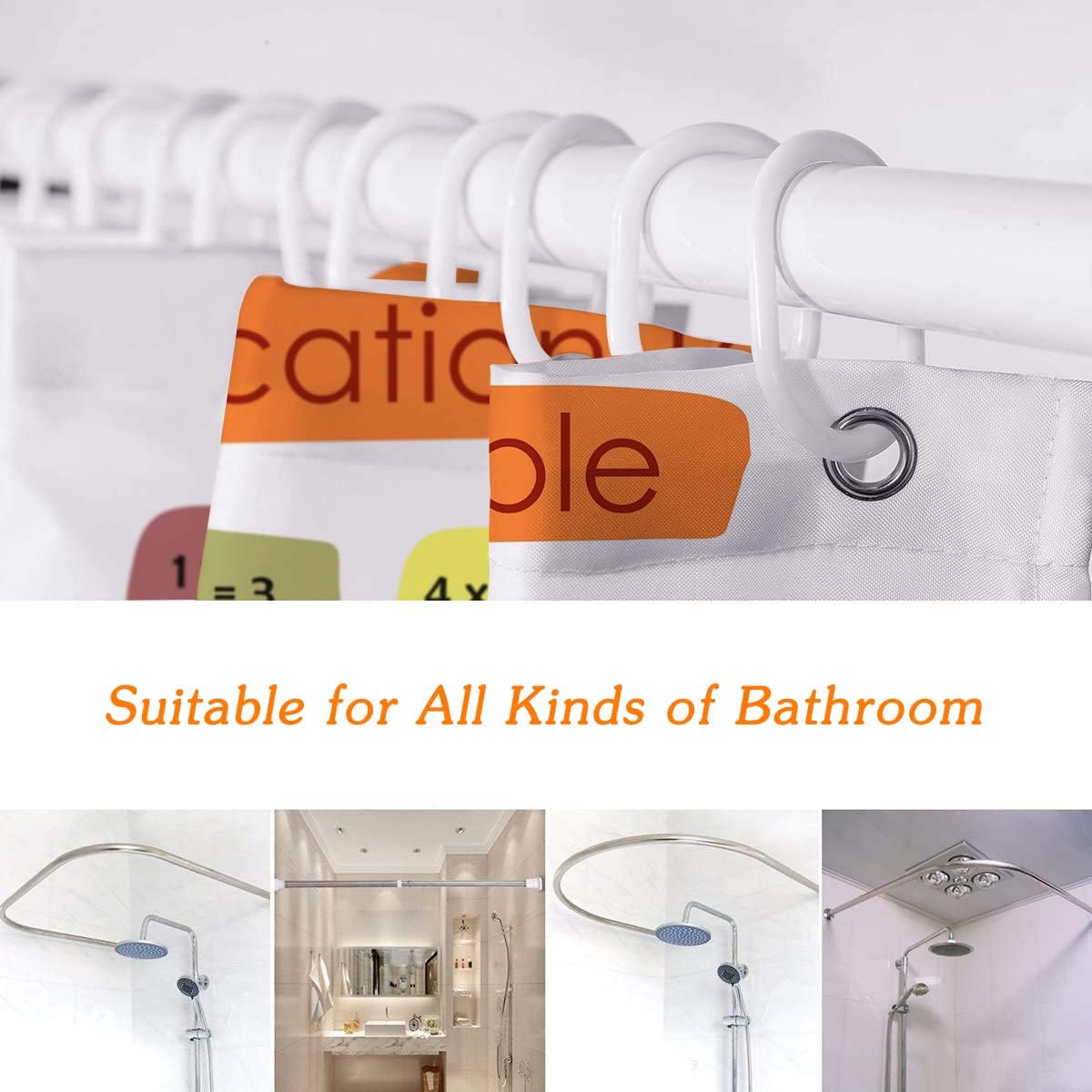 Math Multiplication Table Shower Curtain