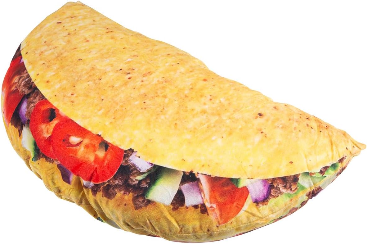 ZIGFRUIT Taco Plush Pillow 3D Giant Food Throw Cushion