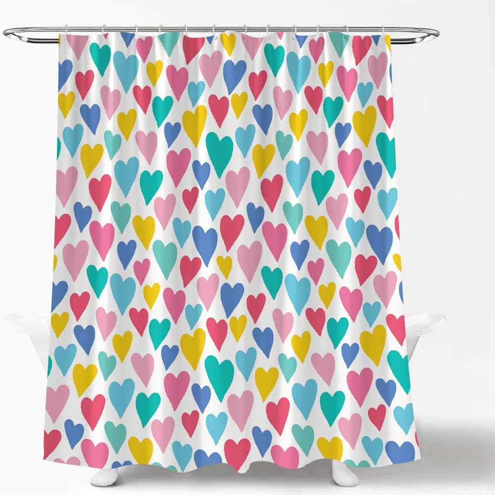Valentines Day Heart Shower Curtain