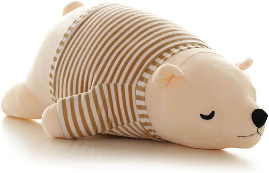 White 14-inch Stuffed Polar Bear Sleepy Plush Toy for Kids Adults