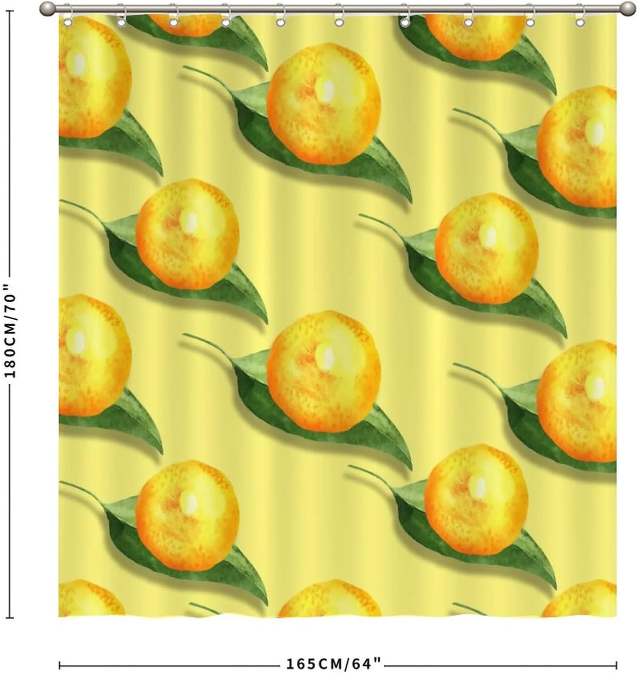 Fruit Pattern 65x71 Lemon shower curtain liner waterproof polyester with hook closure