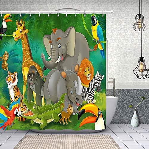 NYMB Safari Animal Kids Bath Curtain