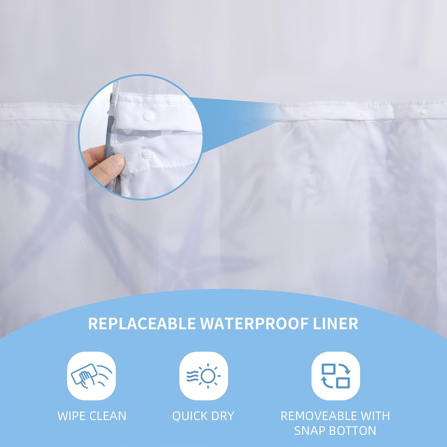 Seashell Style 72x75 Nautical Shower Curtain