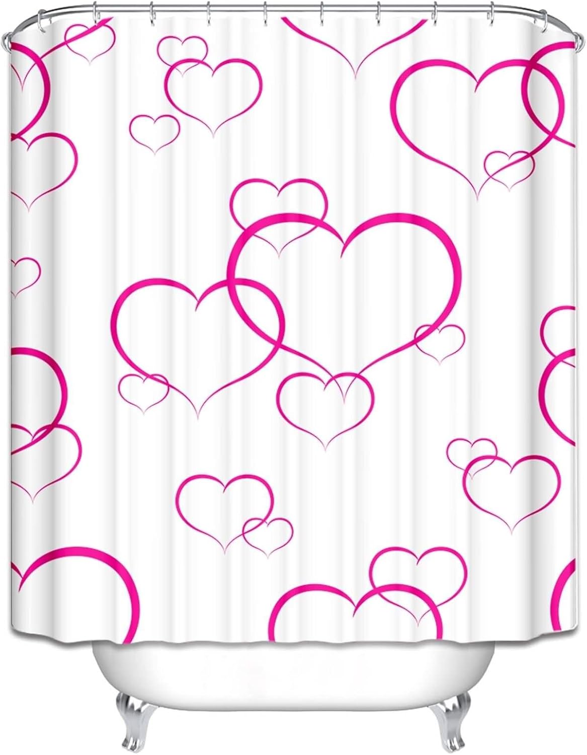 Stylish Rose Red Shower Curtain Grommet Set for Bathroom Use